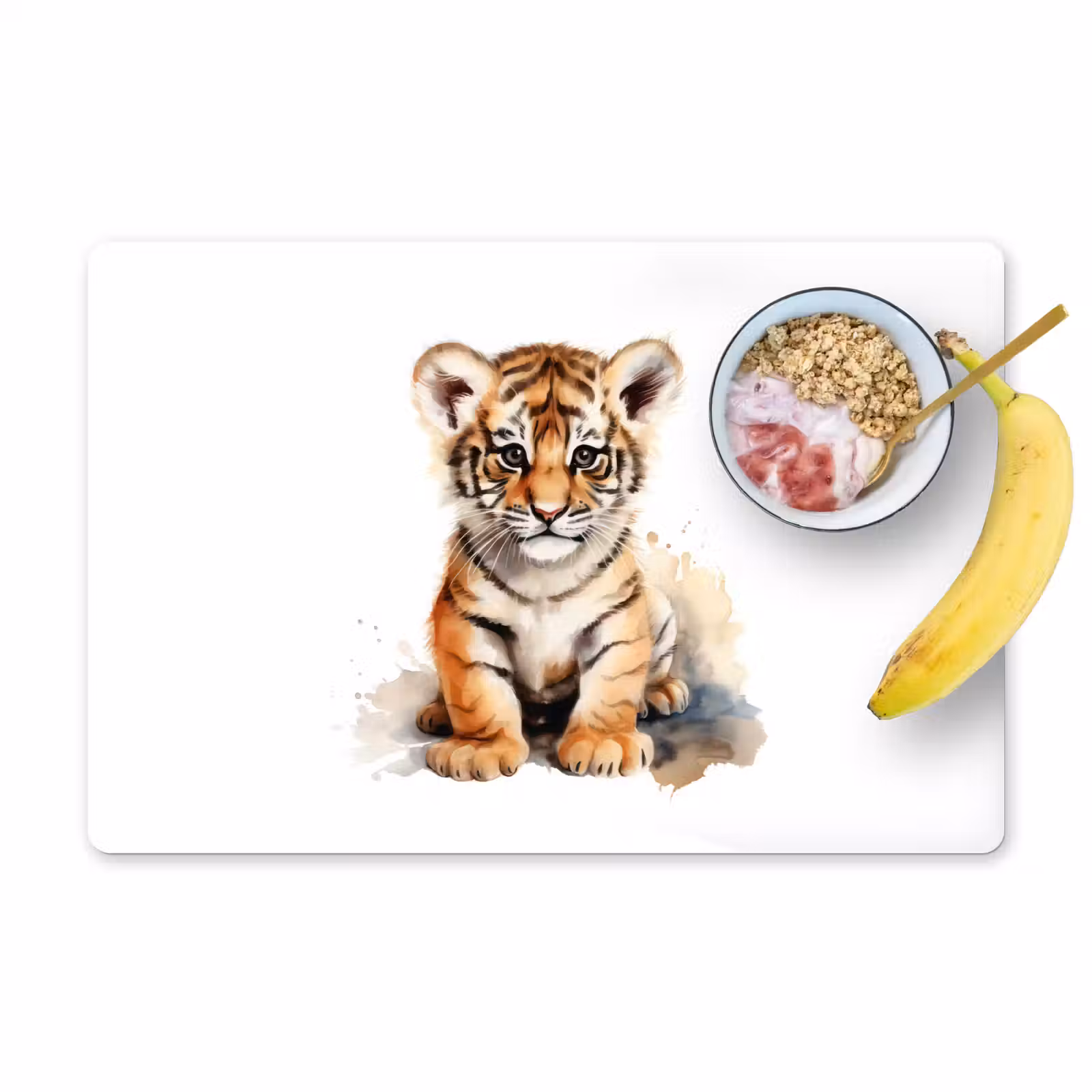 Placemat - 6 stuks - Tijger - Wilde dieren - Kinderen - Watercolor — 1