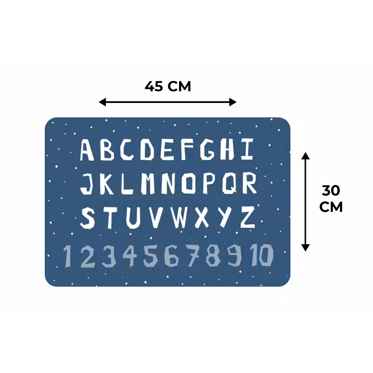 Placemat - 6 stuks - Alfabet - Blauw - Cijfers - Kind — 3