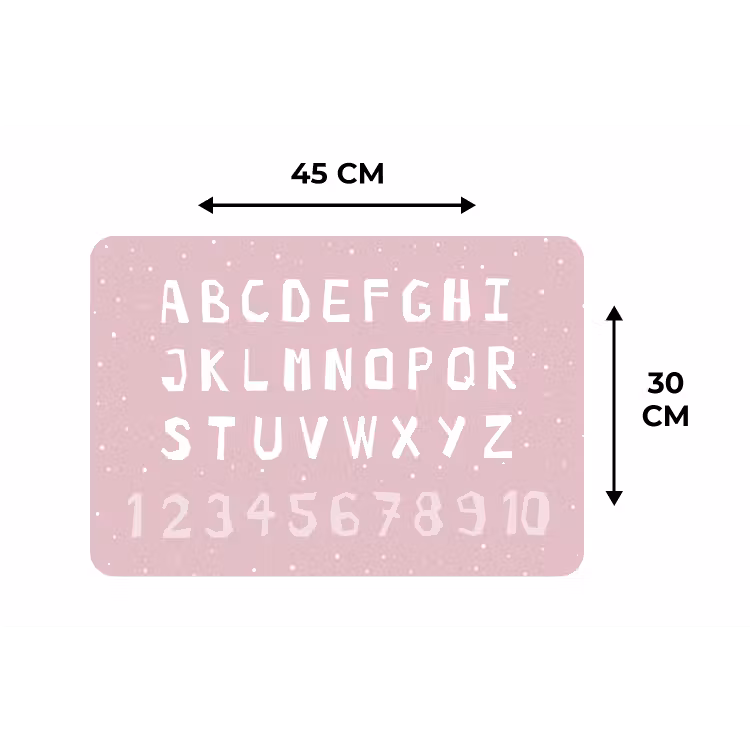 Placemat - 6 stuks - Alfabet - Roze - Cijfers - Kind — 3