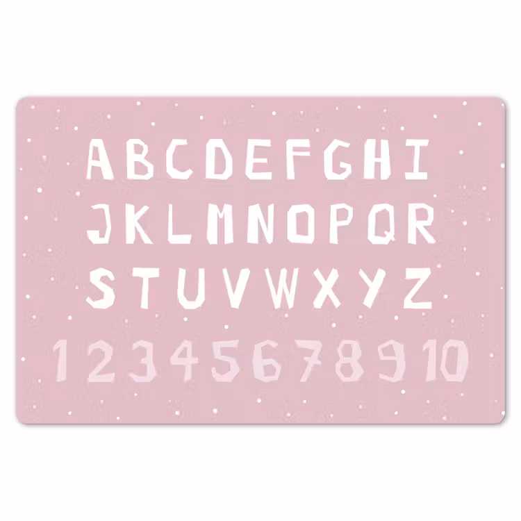 Placemat - 6 stuks - Alfabet - Roze - Cijfers - Kind — 7
