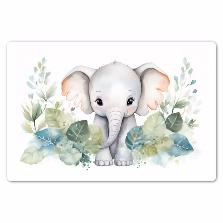 Placemat - 6 stuks - Olifant - Dieren - Natuur - Kind - Watercolor — 7