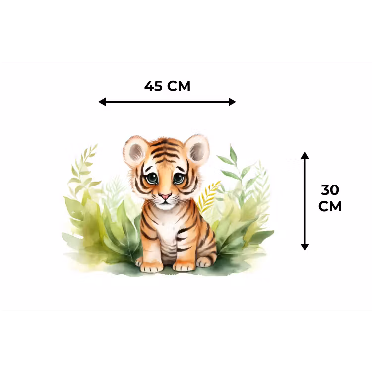 Placemat - 6 stuks - Tijger - Planten - Kind - Watercolor - Wilde dieren — 3