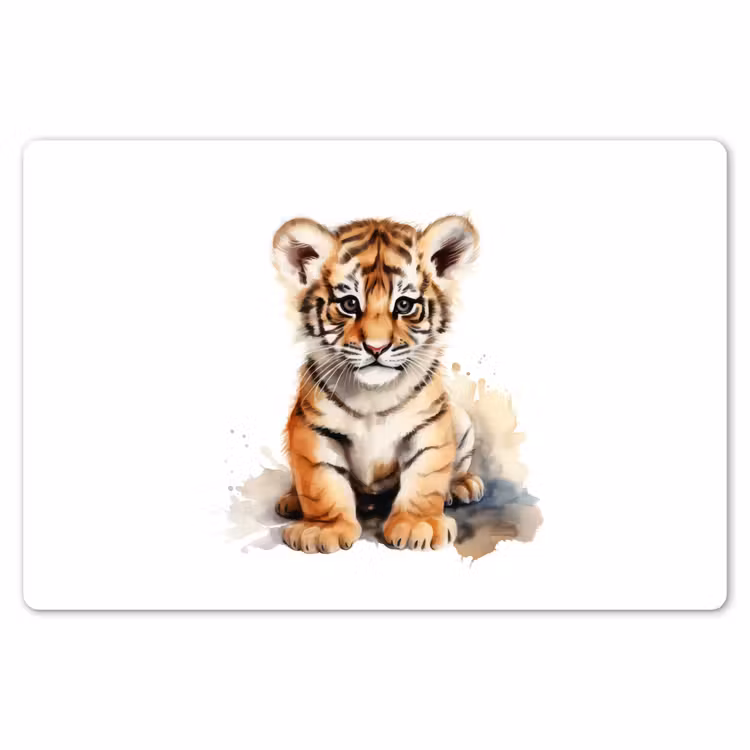 Placemat - 6 stuks - Tijger - Wilde dieren - Kinderen - Watercolor — 7