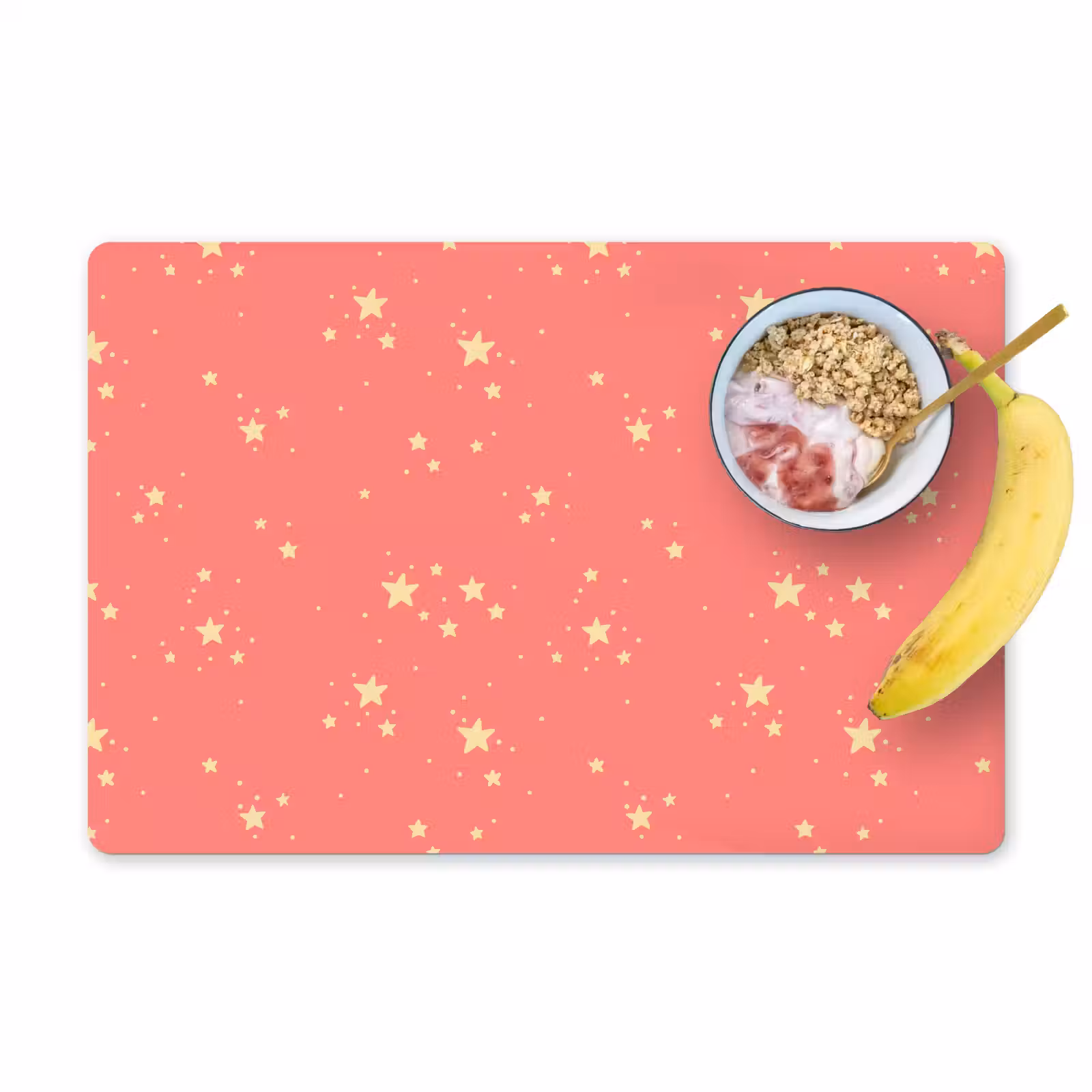 Placemat - 6 stuks - Sterren - Roze - Geel - Patronen — 1