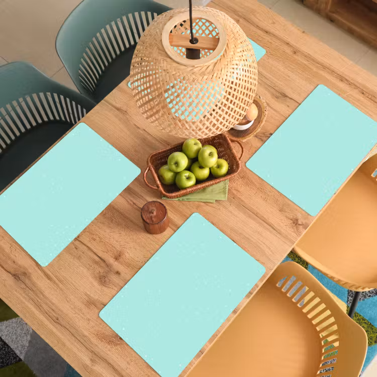 Placemat - 6 stuks - Blauw - Groen - Pastel - Stippen — 6