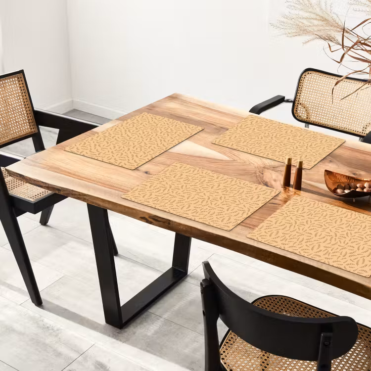 Placemat - 6 stuks - Planten - Geel - Bruin - Kind - Patroon — 5