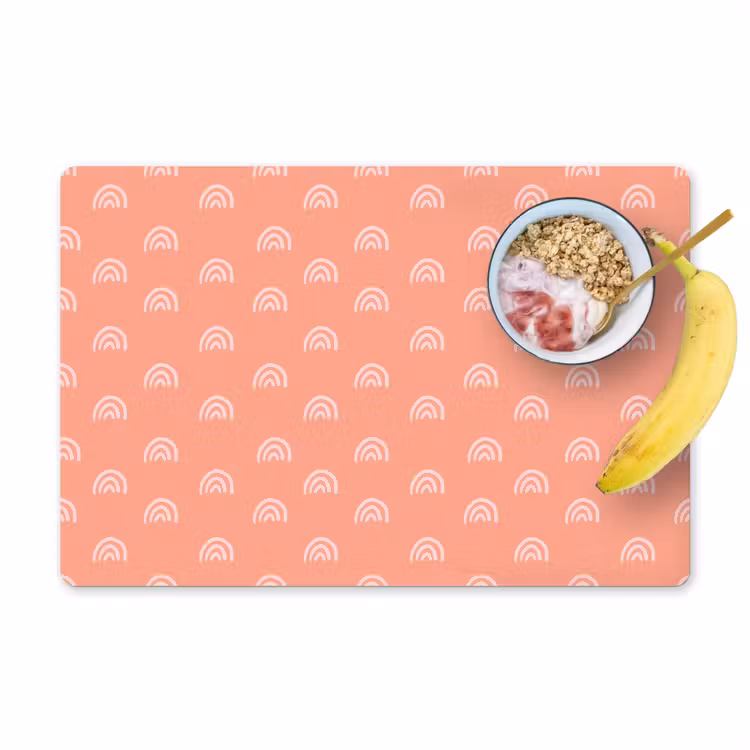 Placemat - 6 stuks - Regenboog - Patronen - Roze - Kinderen — 1