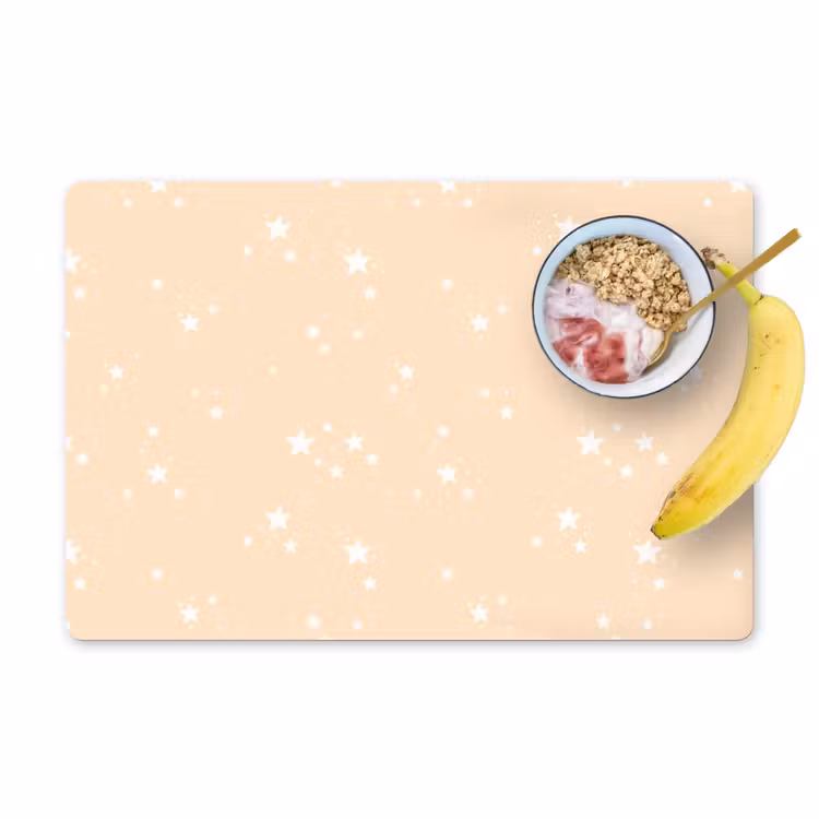 Placemat - 6 stuks - Sterren - Beige - Geel - Wit - Patronen — 1