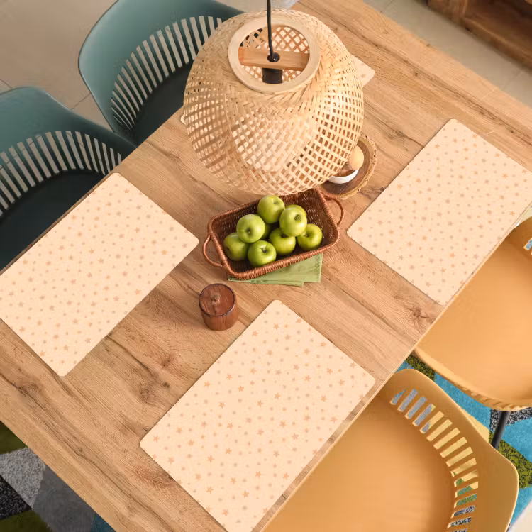 Placemat - 6 stuks - Sterren - Geel - Oranje - Patronen - Kind — 6
