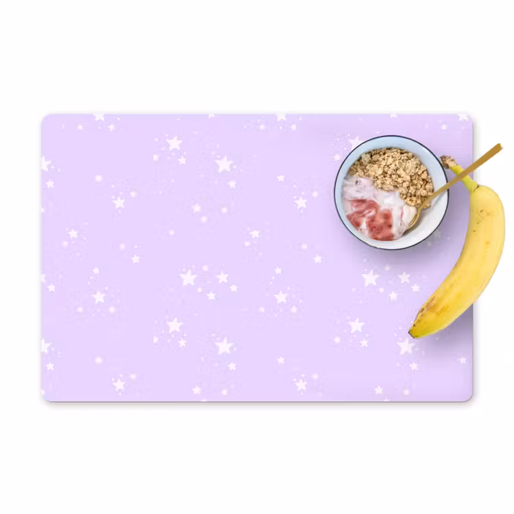 Placemat - 6 stuks - Sterren - Paars - Wit - Patronen — 1