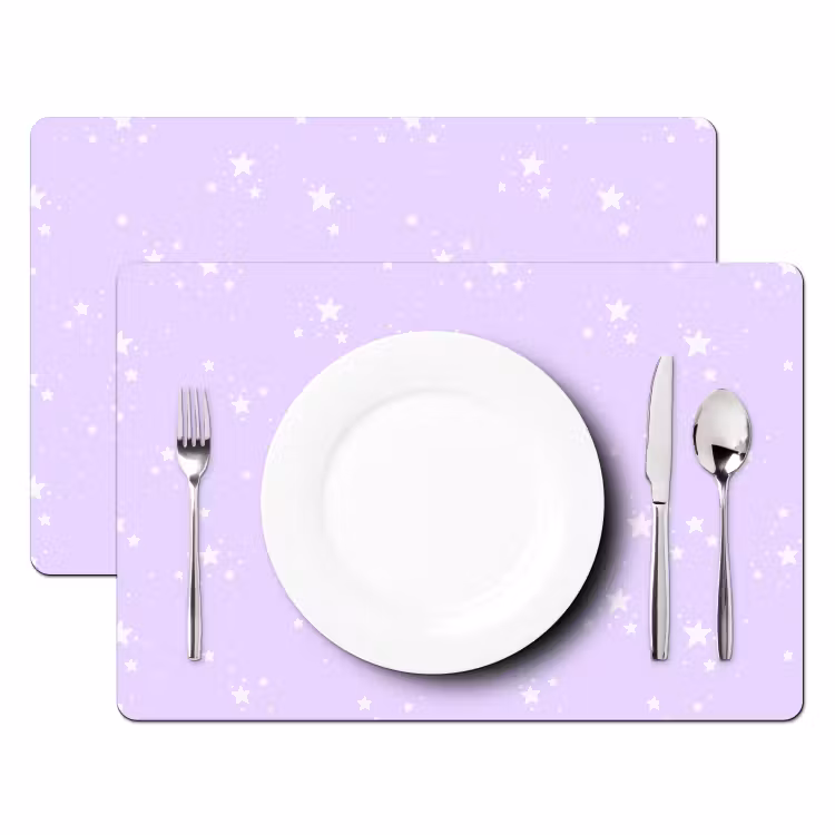 Placemat - 6 stuks - Sterren - Paars - Wit - Patronen — 2