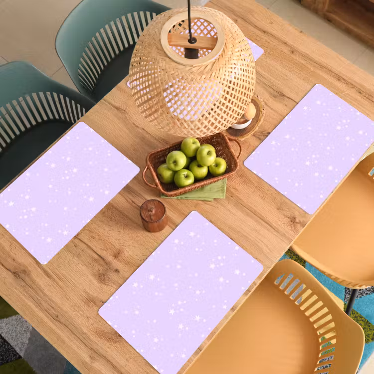 Placemat - 6 stuks - Sterren - Paars - Wit - Patronen — 6