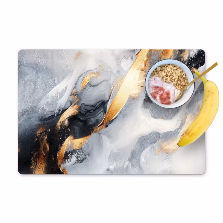 Placemat - 6 stuks - Abstract - Goud - Verf - Aesthetic - Art — 1