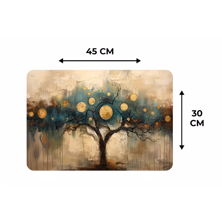Placemat - 6 stuks - Boom - Abstract - Bruin - Goud - Industrieel — 3