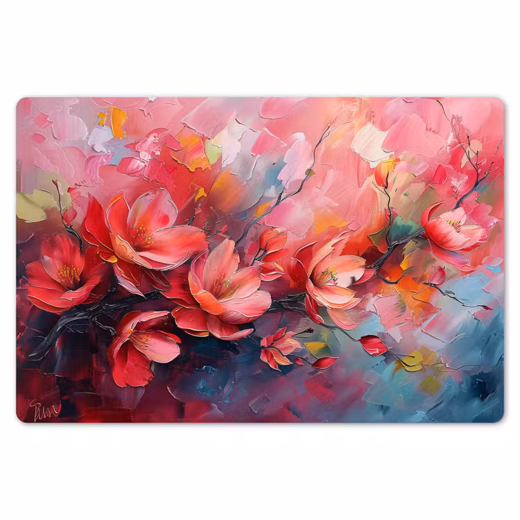 Placemat - 6 stuks - Bloemen - Roze - Natuur- Kunst - Abstract — 7