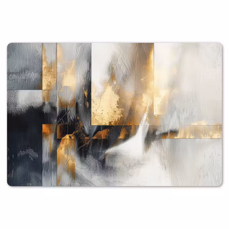Placemat - 6 stuks - Kunst - Goud - Zilver - Abstract — 7
