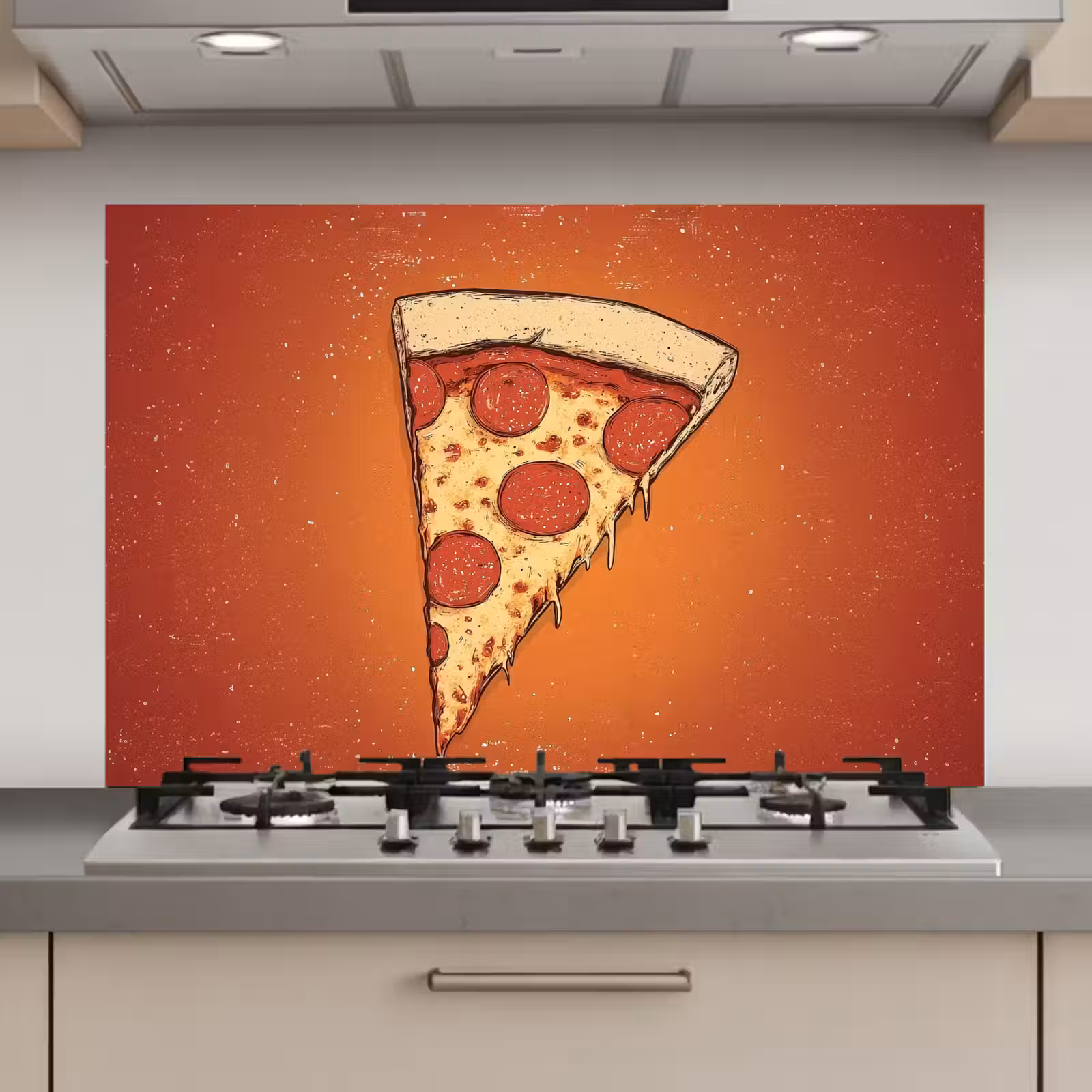 Spatscherm keuken - Pizza - Kaas - Rood - Pepperoni — 1