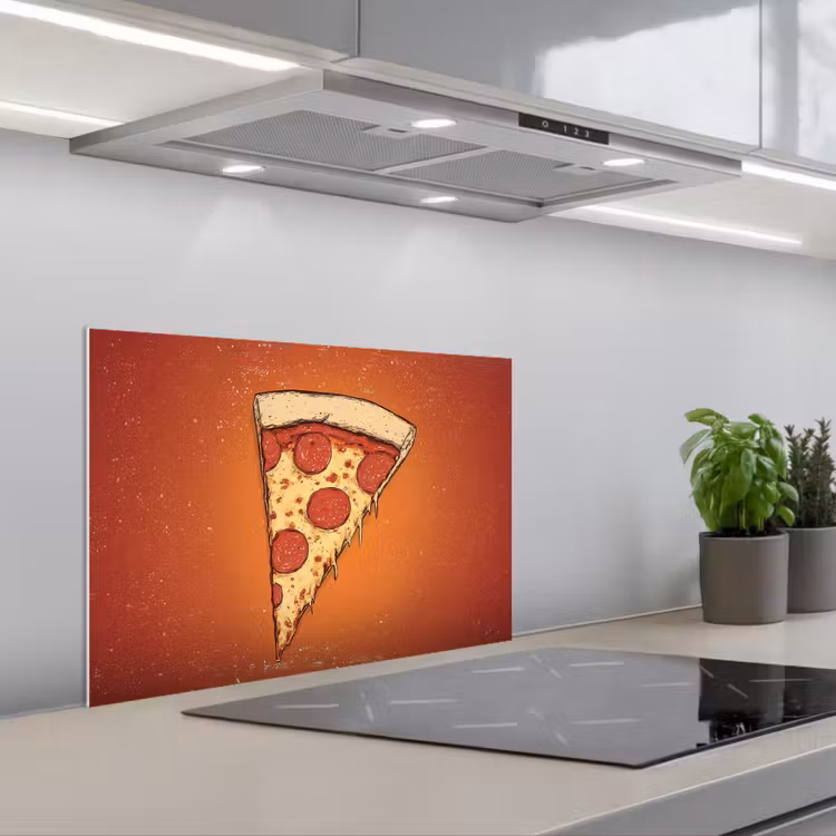 Spatscherm keuken - Pizza - Kaas - Rood - Pepperoni — 5