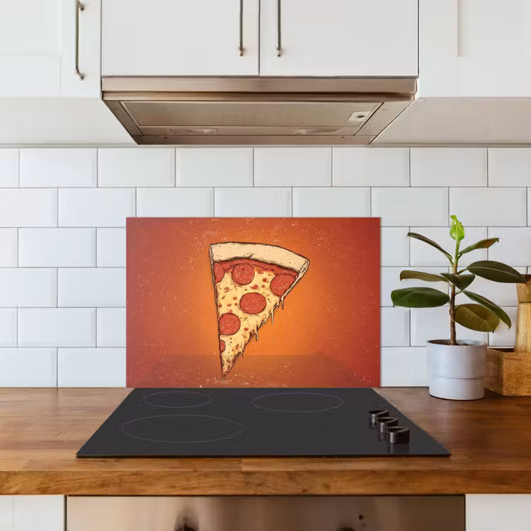 Spatscherm keuken - Pizza - Kaas - Rood - Pepperoni — 6