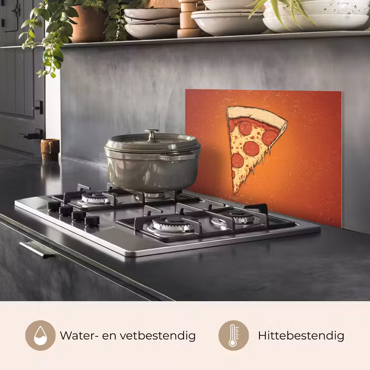 Spatscherm keuken - Pizza - Kaas - Rood - Pepperoni — 7