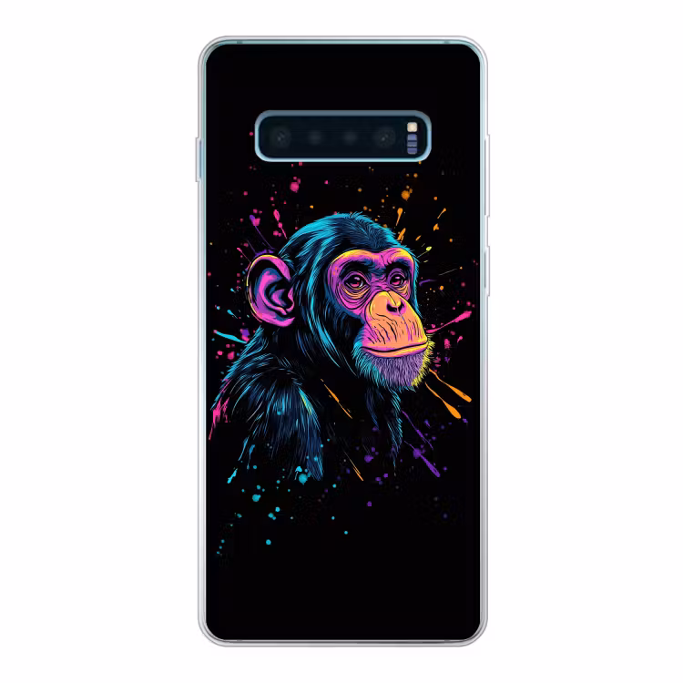 Telefoonhoesje Softcase - Aap - Verf - Neon - Kleur — 1