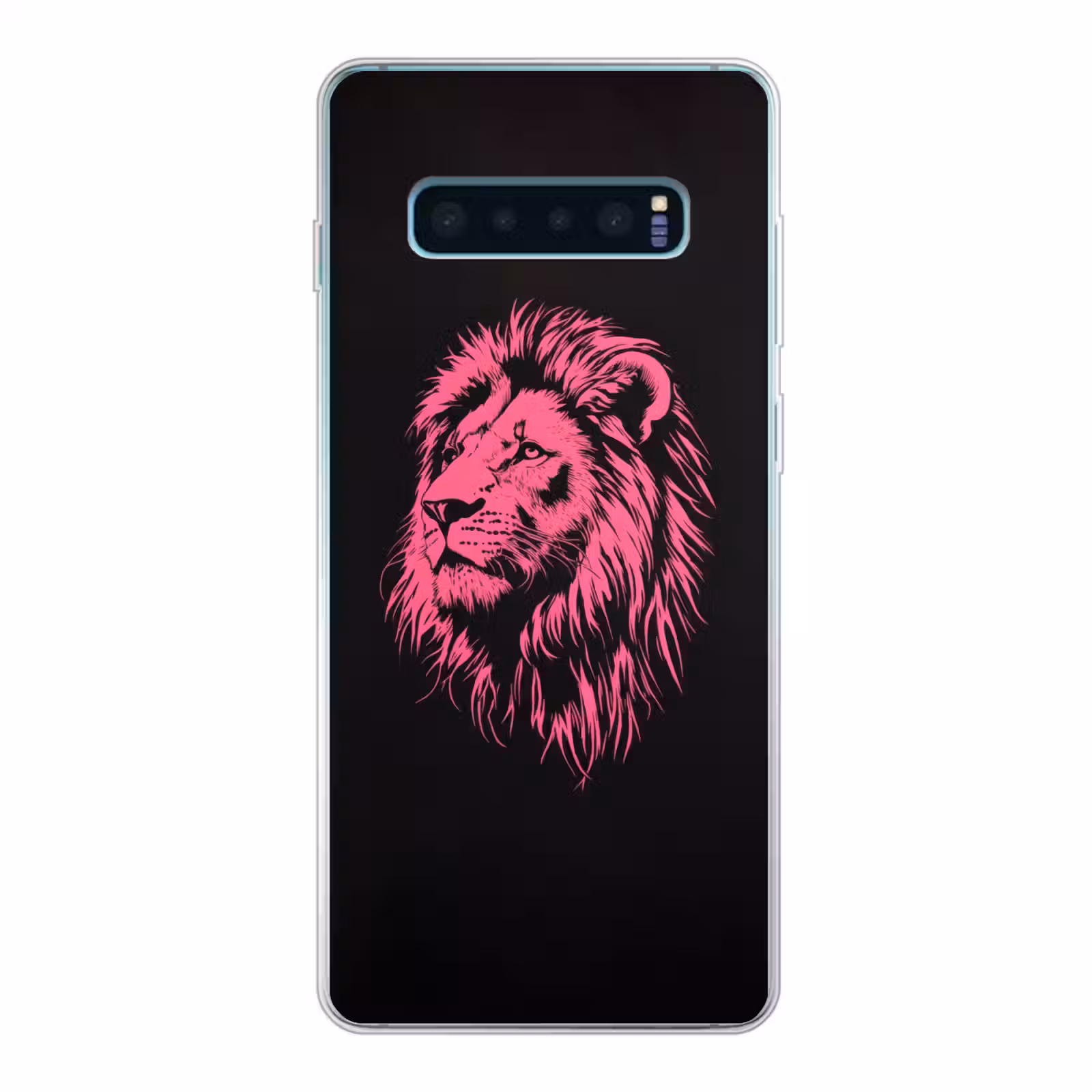 Telefoonhoesje Softcase - Leeuw - Zwart - Roze - Neon — 1