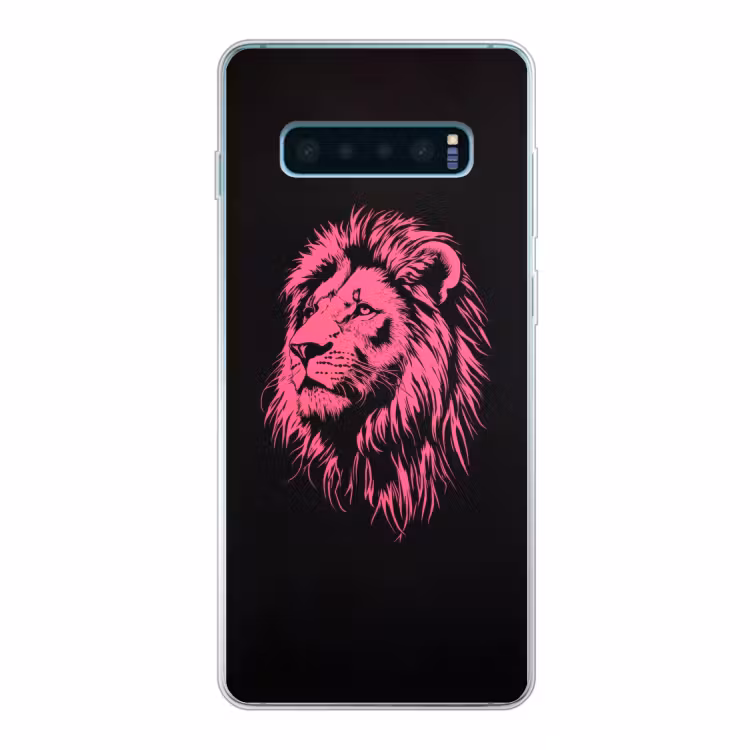 Telefoonhoesje Softcase - Leeuw - Zwart - Roze - Neon — 1
