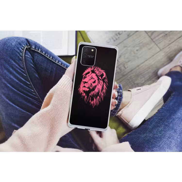 Telefoonhoesje Softcase - Leeuw - Zwart - Roze - Neon — 4