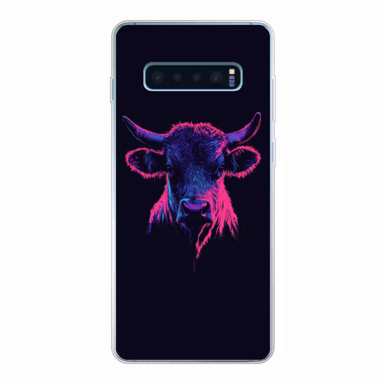Telefoonhoesje Softcase - Stier - Neon - Zwart - Kleur — 1