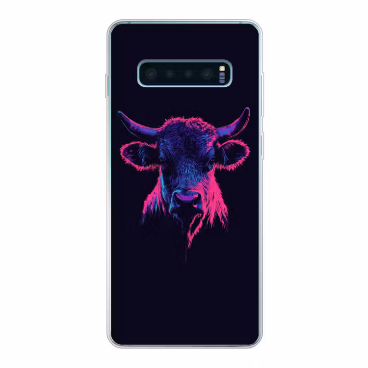 Telefoonhoesje Softcase - Stier - Neon - Zwart - Kleur — 1