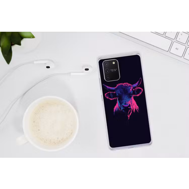 Telefoonhoesje Softcase - Stier - Neon - Zwart - Kleur — 2