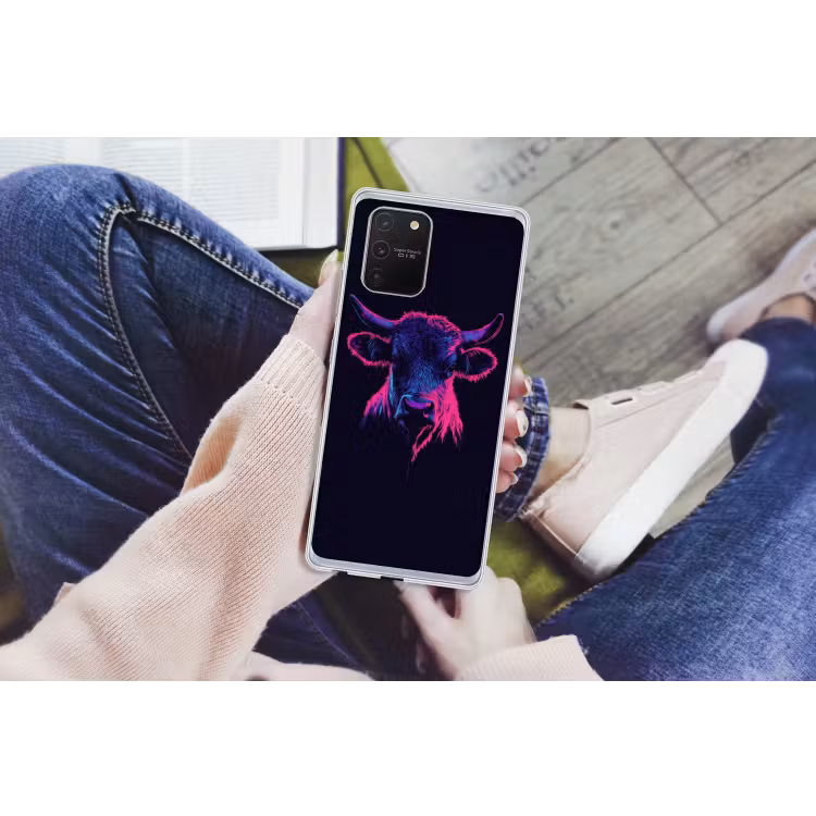 Telefoonhoesje Softcase - Stier - Neon - Zwart - Kleur — 4