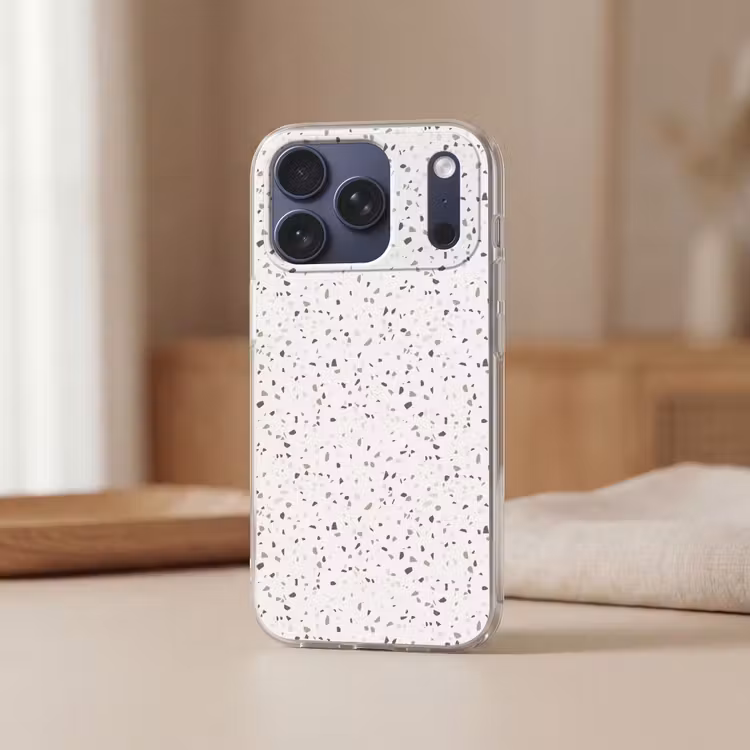 Telefoonhoesje Softcase - Terrazzo - Patroon - Créme — 3