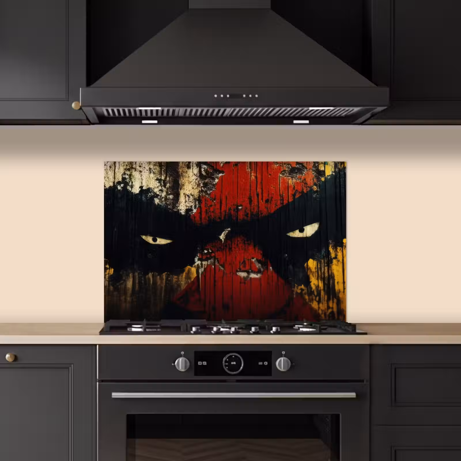 Spatscherm keuken - Graffiti - Ogen - Abstract — 1