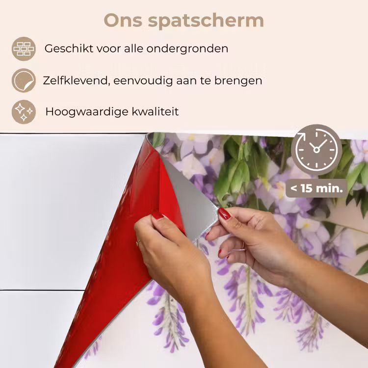 Spatscherm keuken - Blauwe regen - Bloemen - Paars — 3