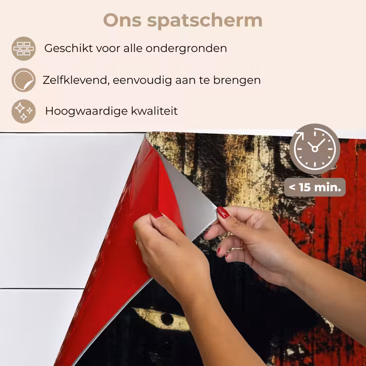 Spatscherm keuken - Graffiti - Ogen - Abstract — 3