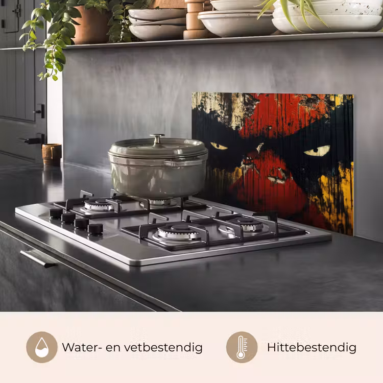Spatscherm keuken - Graffiti - Ogen - Abstract — 6