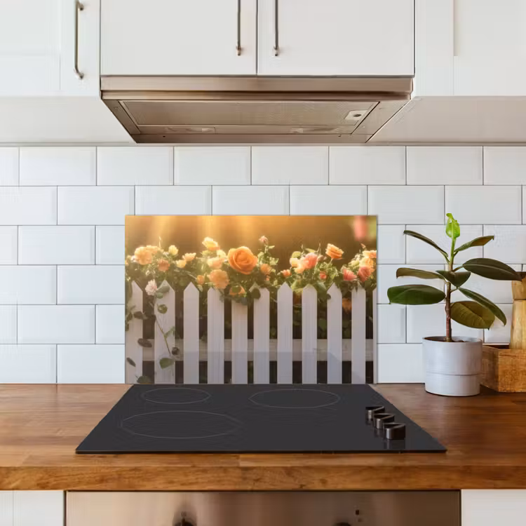 Spatscherm keuken - Rozen - Hek - Zonlicht — 5
