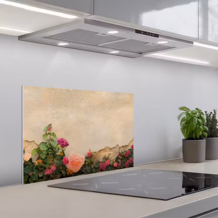 Spatscherm keuken - Rozen - Muur - Vintage — 4