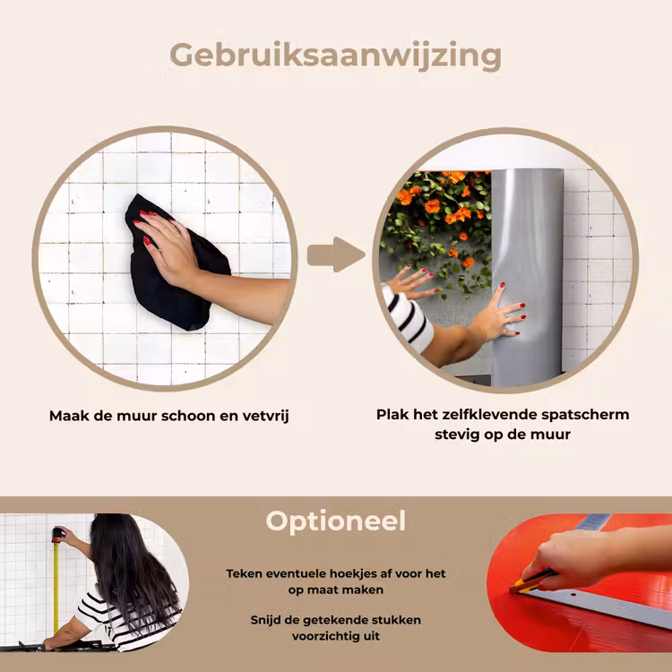 Spatscherm keuken - Bloemen - Muur - Oranje — 7