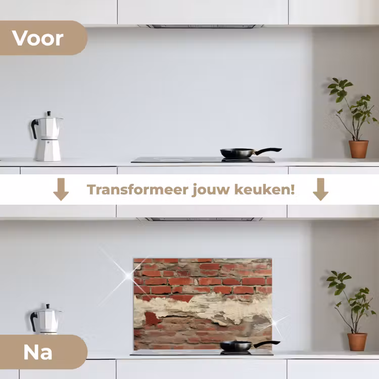 Spatscherm keuken - Muur - Baksteen - Verweerd — 2