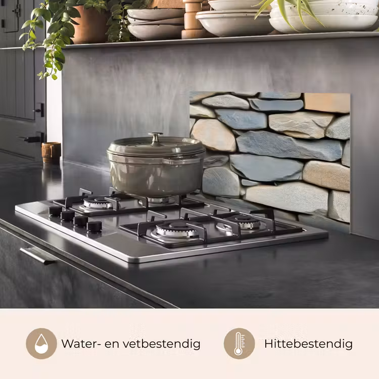 Spatscherm keuken - Stenen - Rustiek - Grijs — 6