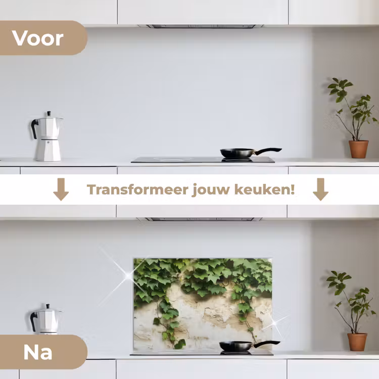 Spatscherm keuken - Klimop - Muur - Groen — 2