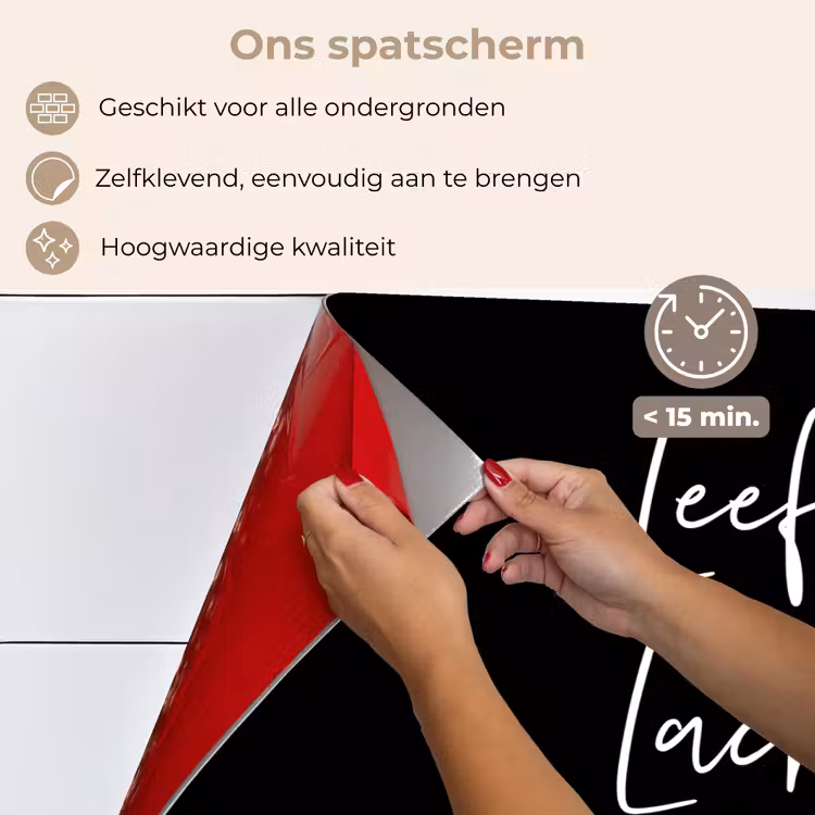 Spatscherm keuken - Spreuken - Leef lach heb lief - Quotes - Valentijn — 4