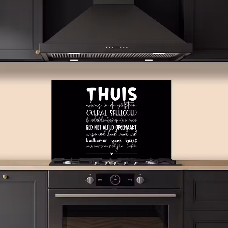 Spatscherm keuken - Thuis - Spreuken - Hartje — 2