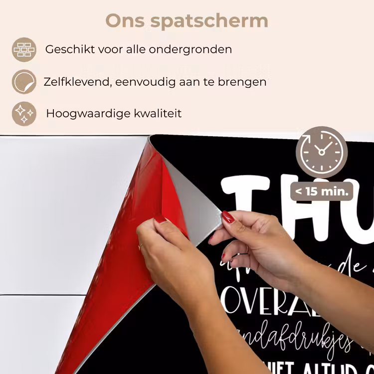 Spatscherm keuken - Thuis - Spreuken - Hartje — 4