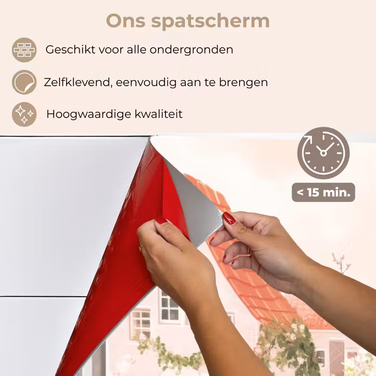 Spatscherm keuken - Bloemen - Huizen - Dorp — 4