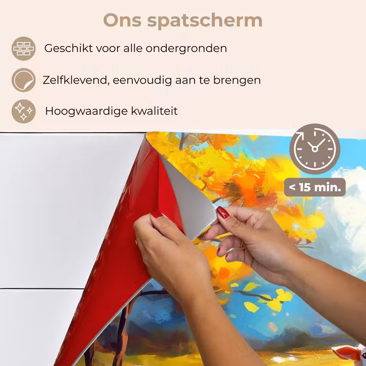 Spatscherm keuken - Schaap - Weide - Bloemen — 4
