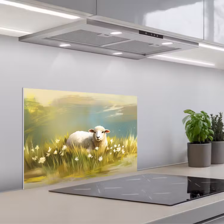Spatscherm keuken - Schaap - Weide - Groen — 5