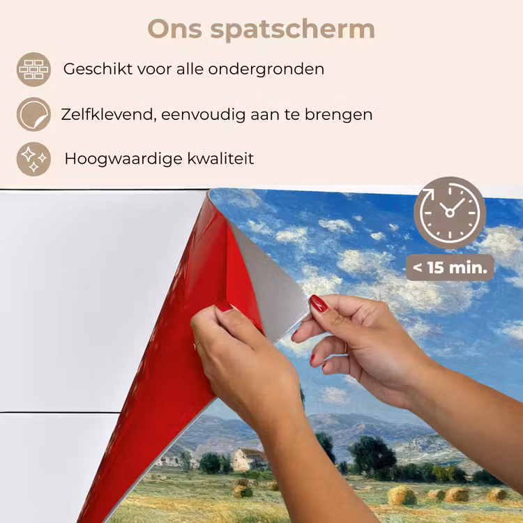 Spatscherm keuken - Landschap - Strobalen - Bergen - Wolken — 4